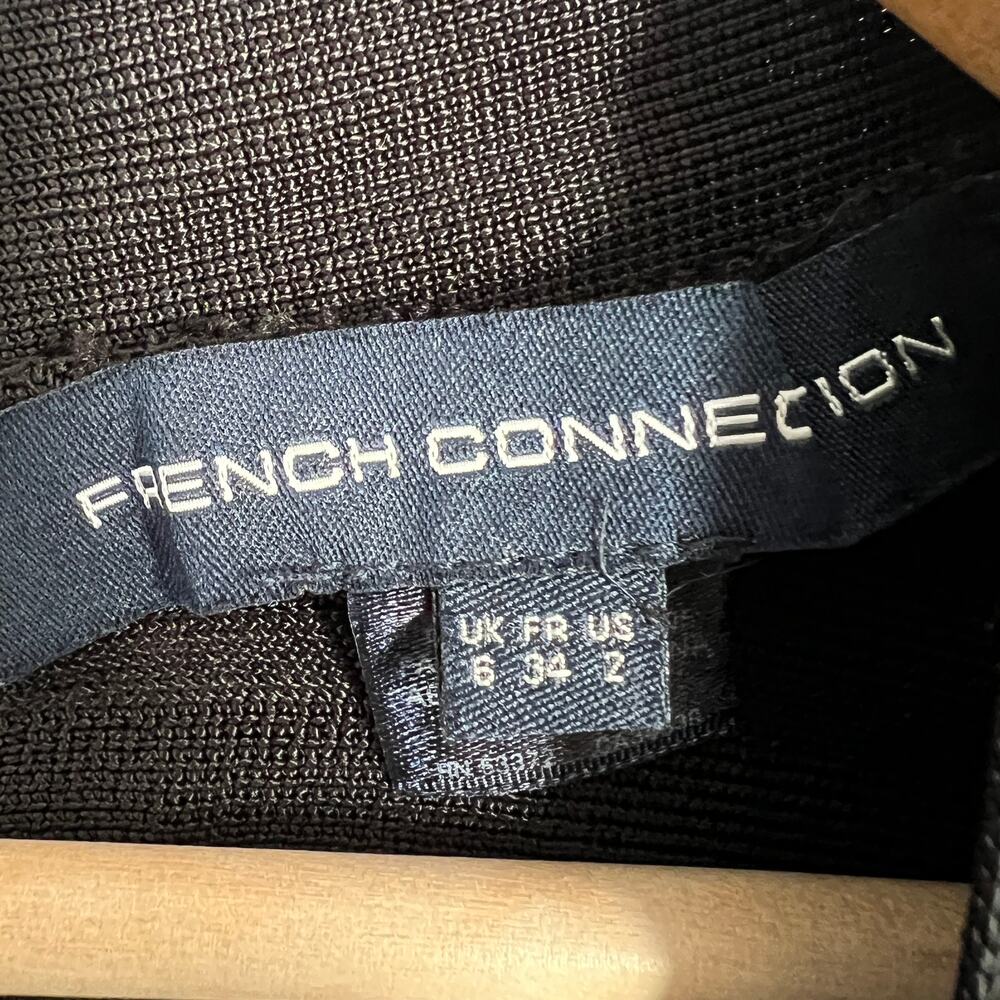 French Connection Bandage Black Bodycon Miami Spotlight Dress Cap Sleeve Size 2 - Picture 10 of 11